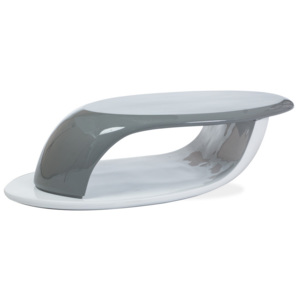 Konferenční stolek 100x48 cm z plastu v bílé a šedé barvě KN994