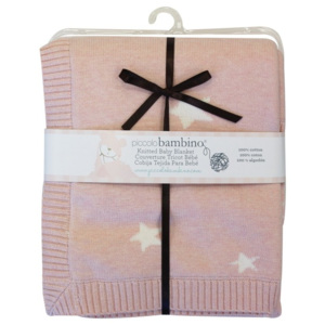 Piccolo bambino Pletená deka hvězdičky 76x76 cm růžová
