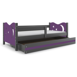 Dětská postel Mikuláš šedá 160x80, 6 barevných variant (Dětská postel Mikuláš šedá 160x80 s úložným prostorem)