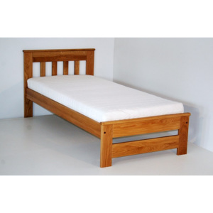 Jednolůžková postel z masivu borovice, smrku nebo dubu LINDA