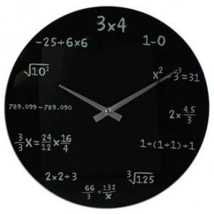 Matematické hodiny - černé