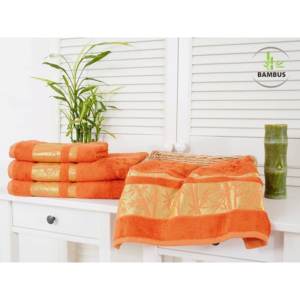 Night in Colours Bambusový oranžový ručník 50x90 Bamboo Deluxe (480g/m2)