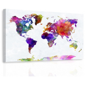 Obraz - Mapa na akvarelu (90x60 cm) - InSmile ®