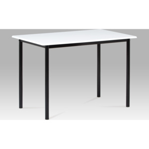 Jídelní stůl 110x70 cm, vysoký lesk bílý / černý lak
