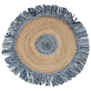 Jutový koberec Eco Rugs Denim, ⌀ 100 cm