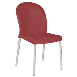 Zahradní židle Milot, hlinik/plast, cervena