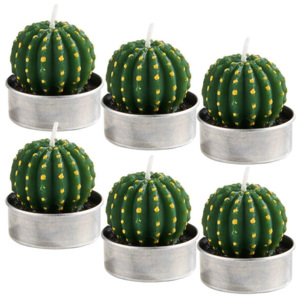 FLAMBEAU Čajová svíčka kaktus s kvítkem 6 ks