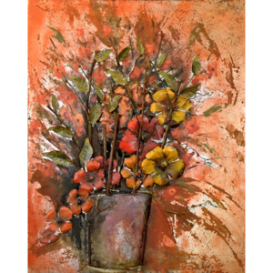 Falc Kovový obraz - Luční květy, 80x100 cm