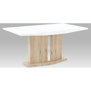 Designový jídelní stůl 160x90 bílá leskla deska