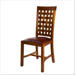 Jídelní dřevěná židle z masivu vysoká, sedák kůže barva antik, dřevěné židle