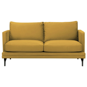 Žlutá dvoumístná pohovka s podnožím v černé barvě Windsor & Co Sofas Jupiter