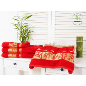 Bambusový ručník červený 50x90 Bamboo Deluxe (480g/m2)