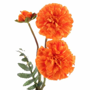 Afrikán řezaný umělý 3 květy oranžový