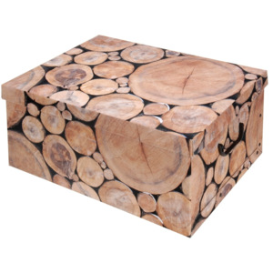 Home collection Úložná krabice Wood Mini polínka 37x31x16cm