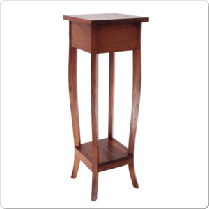 Retro stylový stolek vysoký MTO28, malé stolky na kytky z masivu s poličkou
