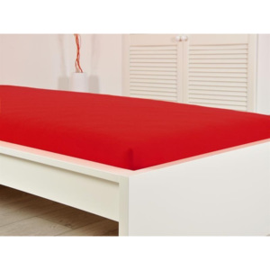 Jersey elastické červené prostěradlo 160x200 s gumou (170g/m2)