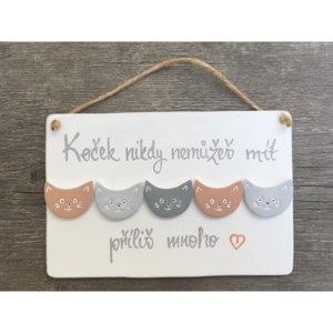 Keramika Andreas® Kočičí cedulka - Příliš mnoho koček?