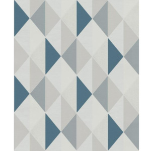 Grandeco ON3102 tapety na zeď ORION | 0,53 x 10,05 m | modrá, šedá vliesová tapeta na stěnu