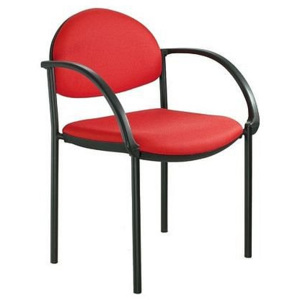 Konferenční půlkruhová židle Kora - červená koženka
