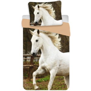 Jerry Fabrics Bavlněné povlečení White horse, 140 x 200 cm, 70 x 90 cm