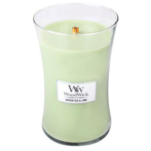 Svíčka oválná váza WoodWick Zelený čaj a limetka, 609.5 g