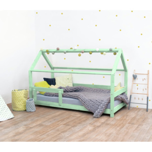Benlemi Dětská postel domeček Tery s bočnicí 80x200 cm Barva: Pastelová zelená