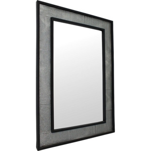Zrcadlo, stříbrná / černá, ELISON TYP 9