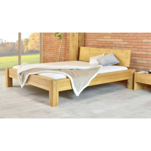 Dřevěná manželská postel z masivu - smrk, Dunaj - 180 x 200 cm / Áno mám záujem o pevný drevený rošt ( dodáván zdarma ) / děkuji nemam zájem Dunaj Smrk