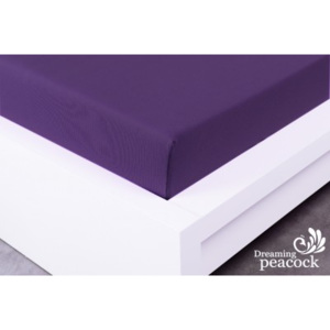 XPOSE ® Jersey prostěradlo dvoulůžko - tmavě fialová 180x200 cm