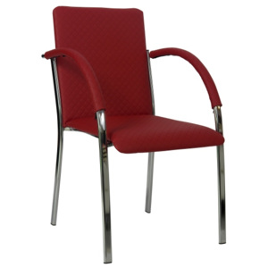 Stohovatelná kovová židle čalouněná Berta Eko kůže prošívaná - K38
