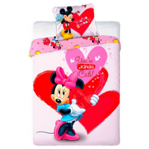 Bavlněné ložní povlečení Minnie Mouse - Disney - motiv "Srdce"