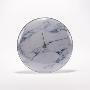 Danish Style Nástěnné hodiny Skynda, 35 cm, bílý mramor