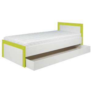 Dětská postel se šuplíkem Twin 90x200cm - bílá/zelená