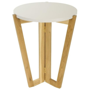 Odkládací stolek Dilmar 45 cm, bílá/dub