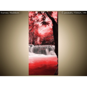 Fototapeta Vodopád v červené džungli 95x205cm FT2552A_1AN