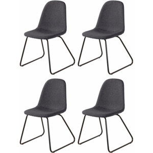 Sada 4 tmavě šedých jídelních židlí Støraa Colombo