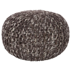 Pletený pouf Wool brown - Ø 51*36 cm J-Line