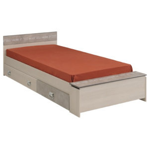 Dětská postel se šuplíky Hiphop 90x200cm - popelavá/imitace kamene
