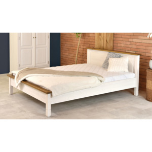 Bílá rustikální postel France - 160 x 200 cm ACC