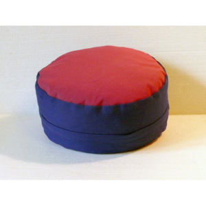 S radostí - vlastní výroba Stylový pohankový sedák červeno-modrý Velikost: ∅30 x v12 cm
