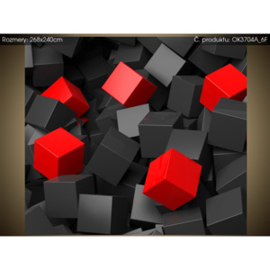 Samolepící fólie Černo - červené kostky 3D 268x240cm OK3704A_6F