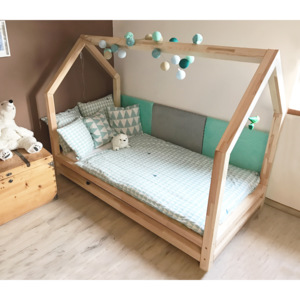 Benlemi Dětská postel domeček Funny 90x160 cm Barva: Pastelová zelená