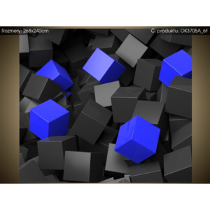 Samolepící fólie Černo - modré kostky 3D 268x240cm OK3705A_6F