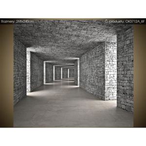 Samolepící fólie Šedý kamenný tunel 268x240cm OK3712A_6F (Extra tloušťka (100um))