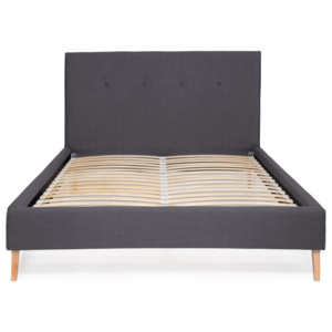Tmavě morá postel Vivonita Kent Linen, 200 x 140 cm