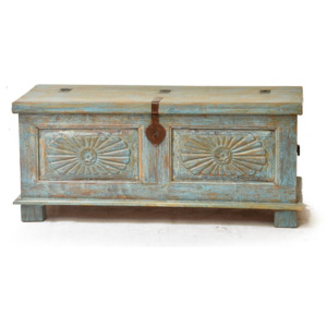 Dřevěná truhla z antik teakového dřeva, 110x44x49cm