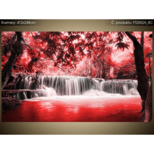 Fototapeta Vodopád v červené džungli 412x248cm FT2552A_8C