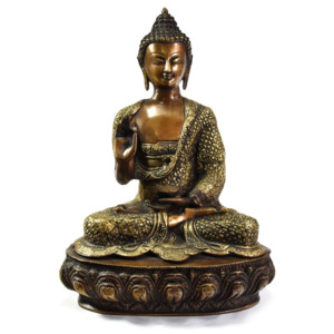 Buddha - mosazná socha, 39cm