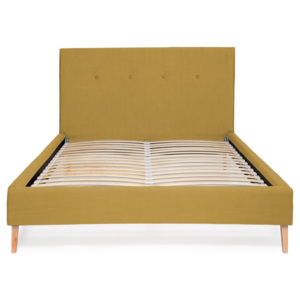 Kukuřičně žlutá postel Vivonita Kent Linen, 200 x 140 cm