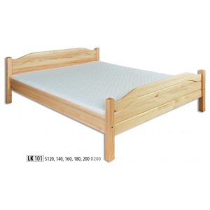Drewmax Dřevěná postel 200x200 LK101 borovice